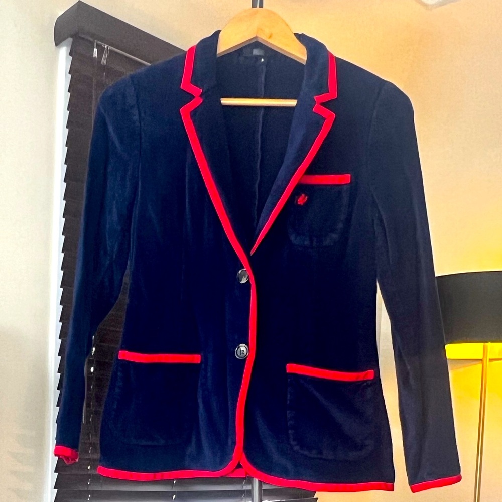 209 Mare Navy with Red trim Terrycloth Blazer ~ Size 2/4